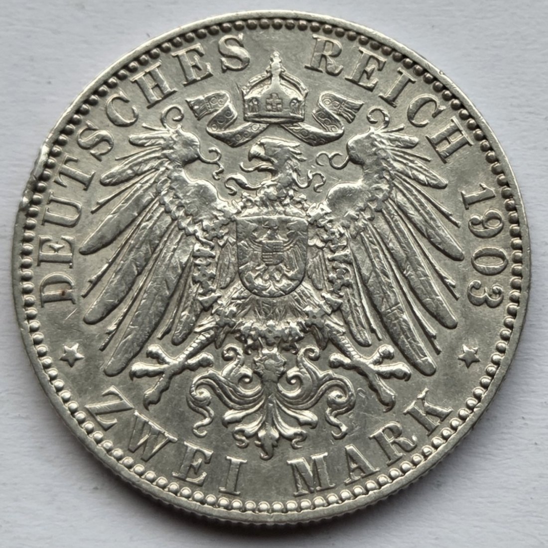 Kaiserreich: Hamburg, 2 Mark (Jaeger 63), 1903   