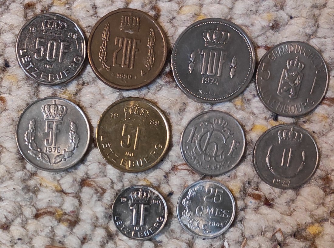  Set 003: Luxemburg Münzlot mit 10 verschiedenen Münzen   