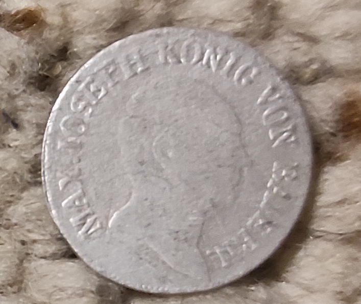  Bayern 6 Kreuzer 1807, SILBER, Maximilian I., etwas abgegriffen   