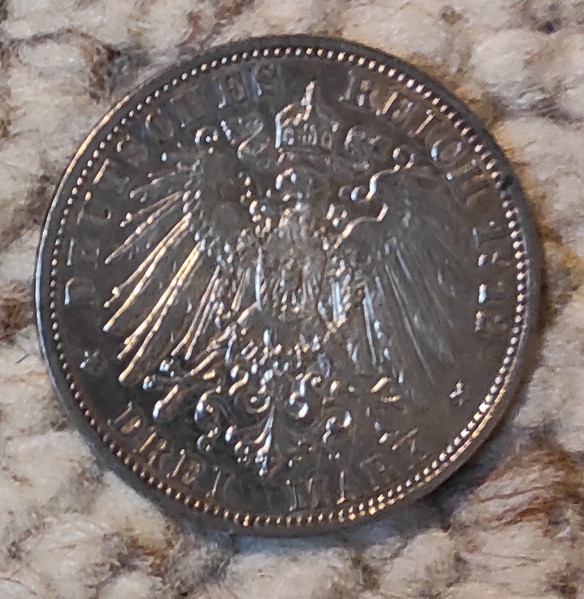  Preußen 3 Mark 1912, SILBER, Wilhelm II.   