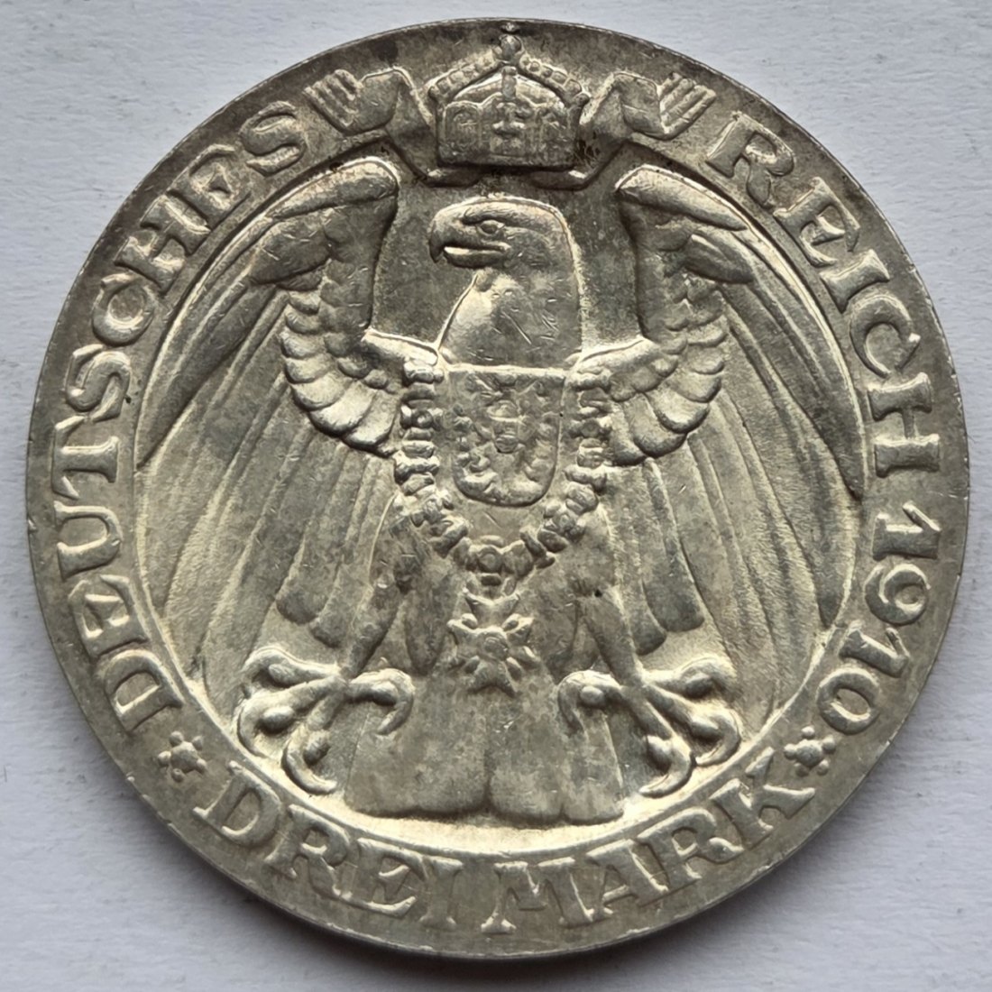  Kaiserreich: Preußen, 3 Mark Universität Berlin 1910 (Jaeger 107)   