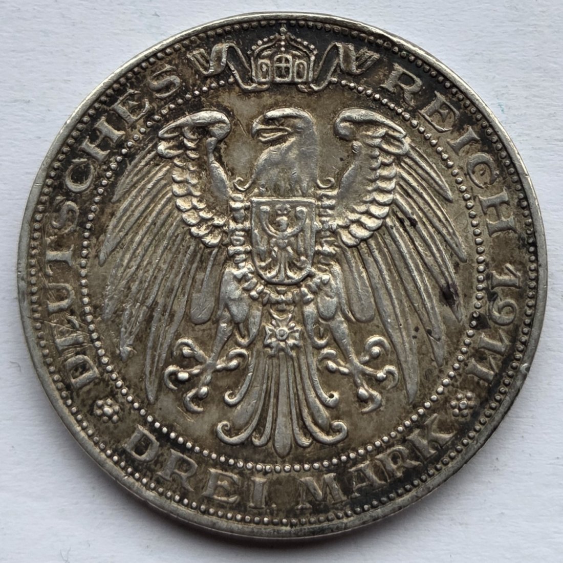  Kaiserreich: Preußen, 3 Mark Universität Breslau 1911 (Jaeger 108)   
