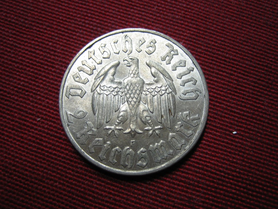  III. Reich 2 Mark Luther 1933 F. Erhaltung   