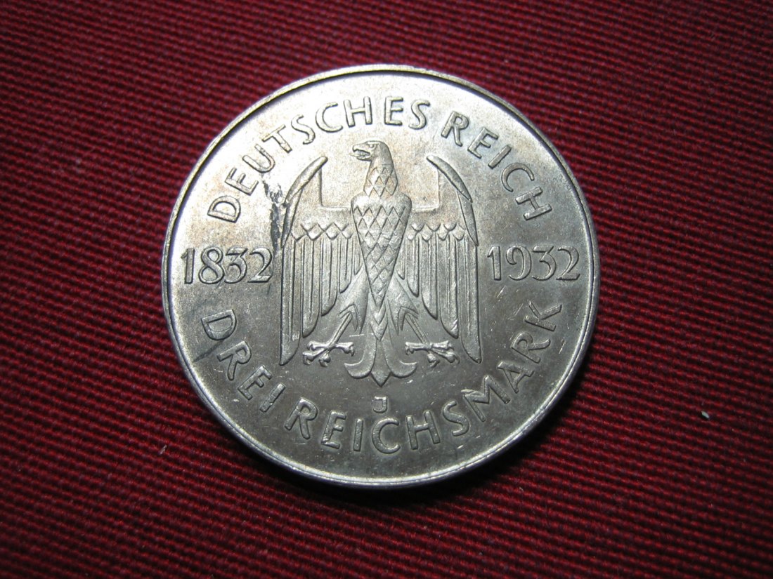  Weimar 3 Mark Goethe 1932 J. Erhaltung   