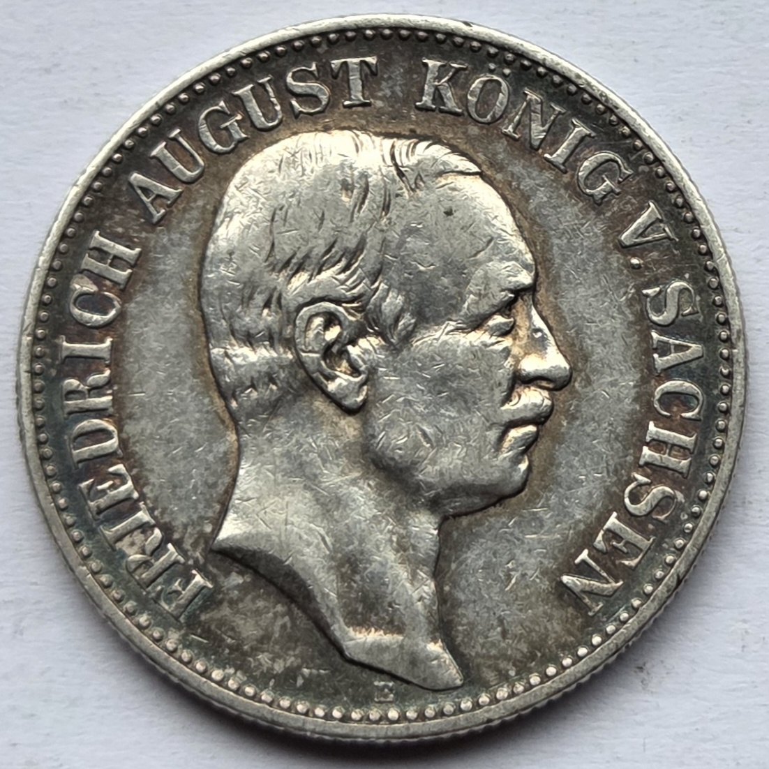  Kaiserreich: Sachsen, 2 Mark Friedrich August III. (Jaeger 134), 1905   
