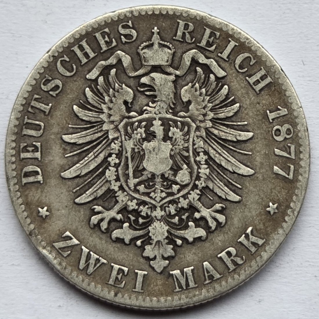  Kaiserreich: Württemberg, 2 Mark Karl (Jaeger 172), 1877   