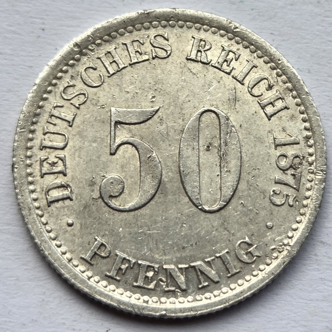  Kaiserreich: 50 Pfennig 1875 D   
