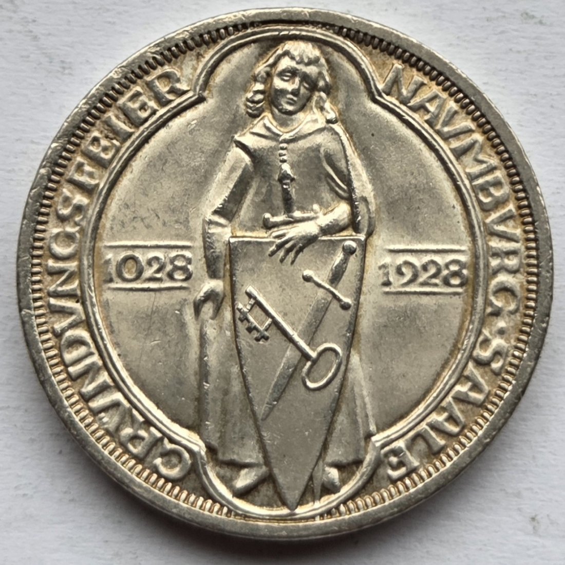  Weimarer Republik: 3 Mark Naumburg (Jaeger 333), 1928   
