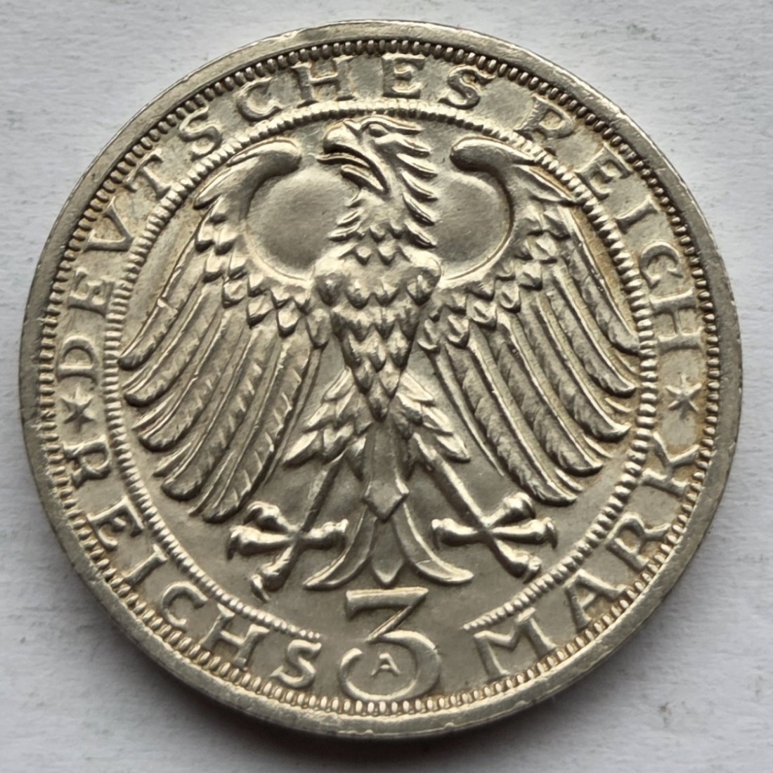  Weimarer Republik: 3 Mark Naumburg (Jaeger 333), 1928   