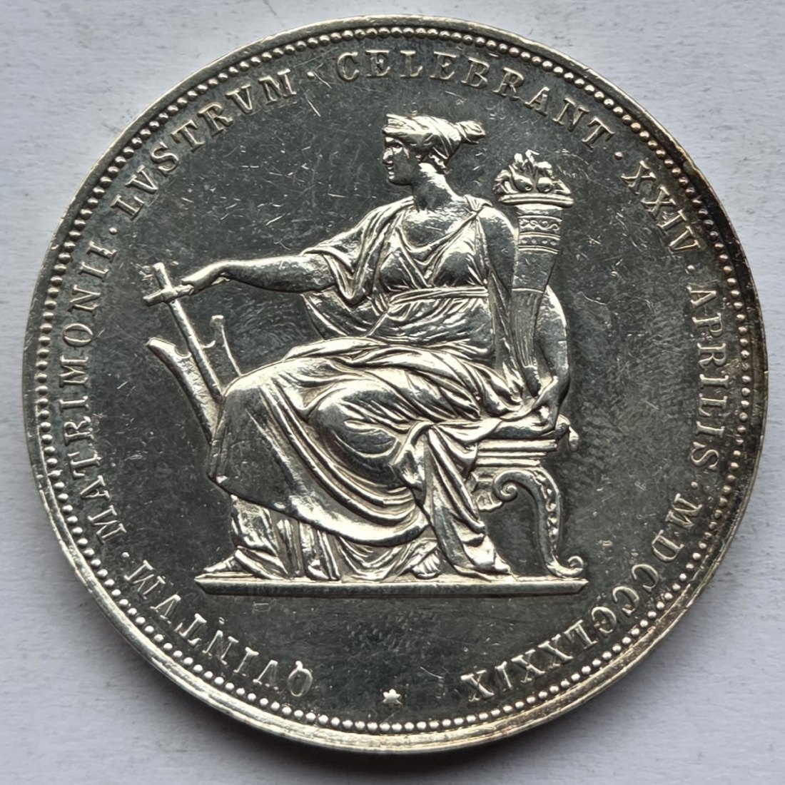  Österreich: 2 Gulden Silberne Hochzeit 1879   