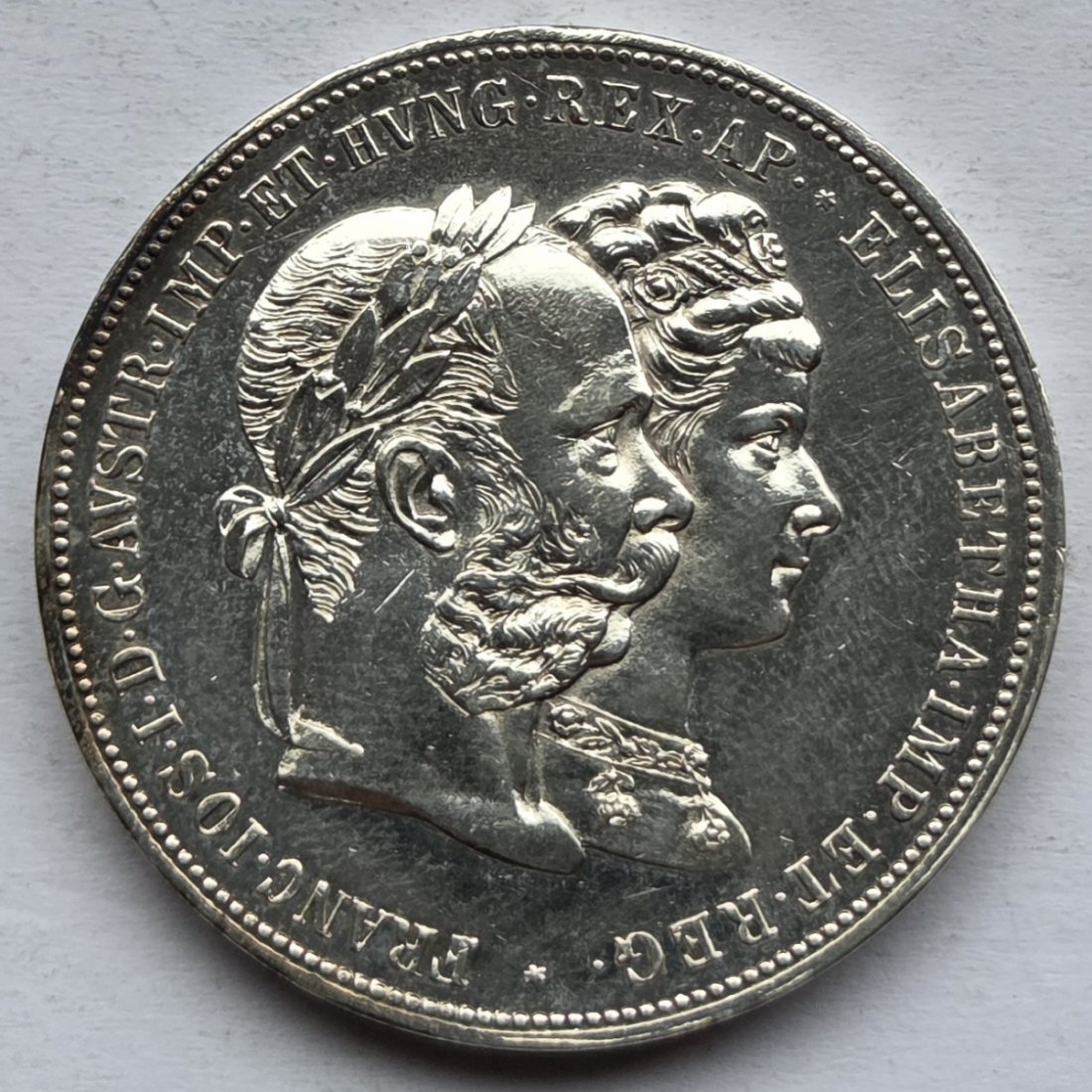  Österreich: 2 Gulden Silberne Hochzeit 1879   