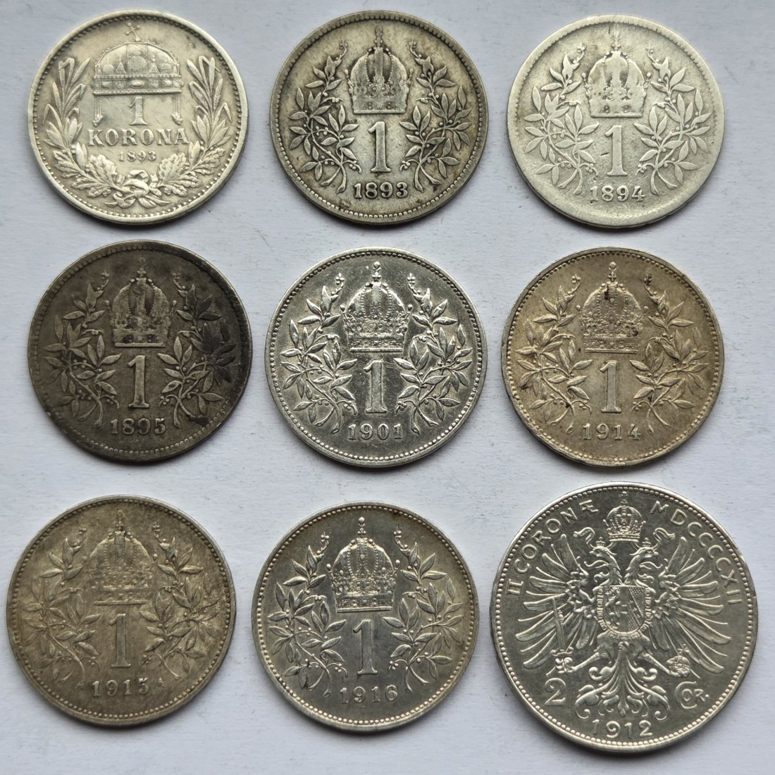 Österreich: Kronen-Lot, zusammen 41,75 g Feinsilber   