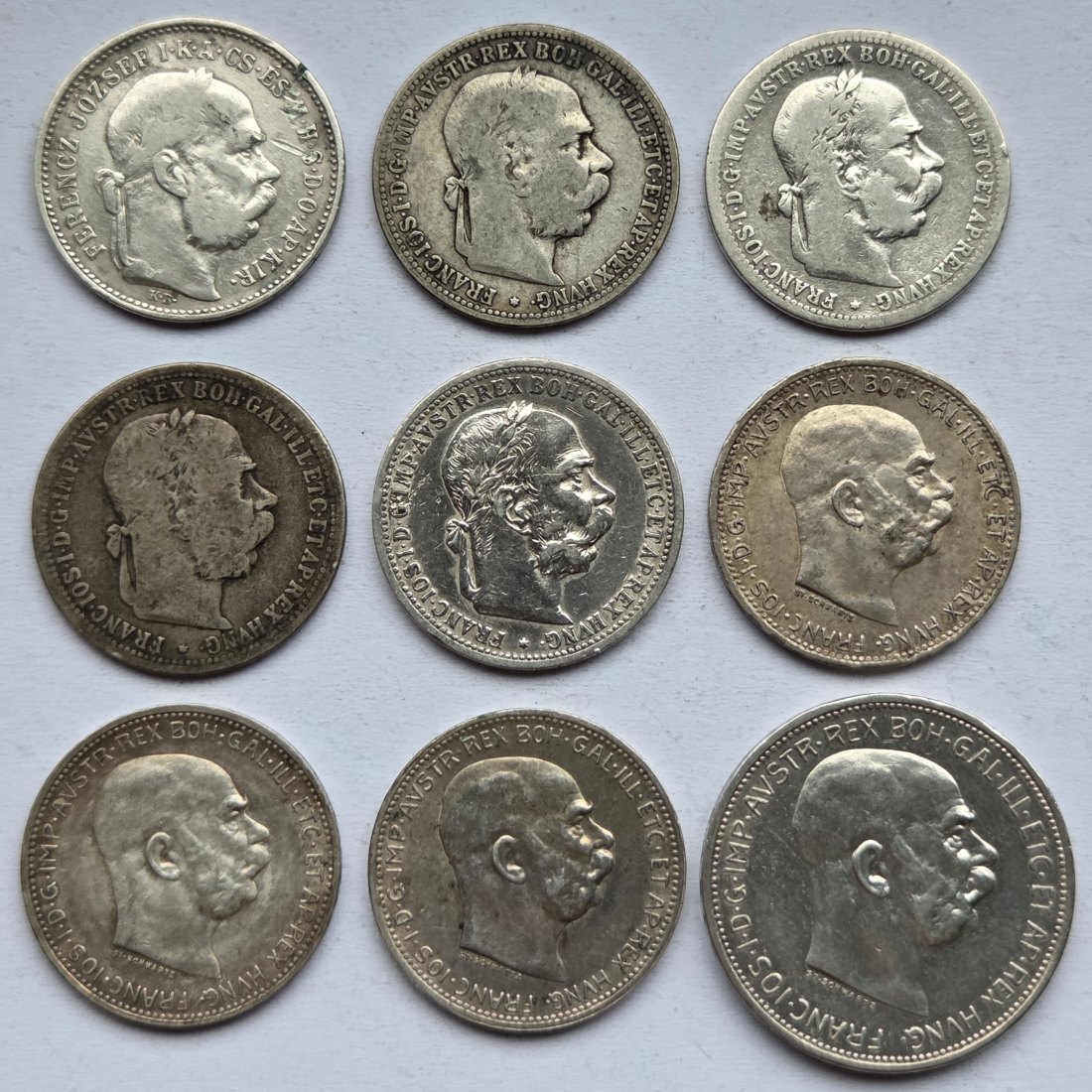  Österreich: Kronen-Lot, zusammen 41,75 g Feinsilber   