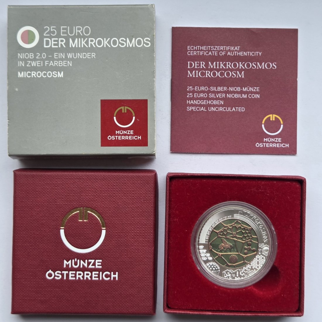  Österreich: 25 Euro Niob Mikrokosmos 2017   