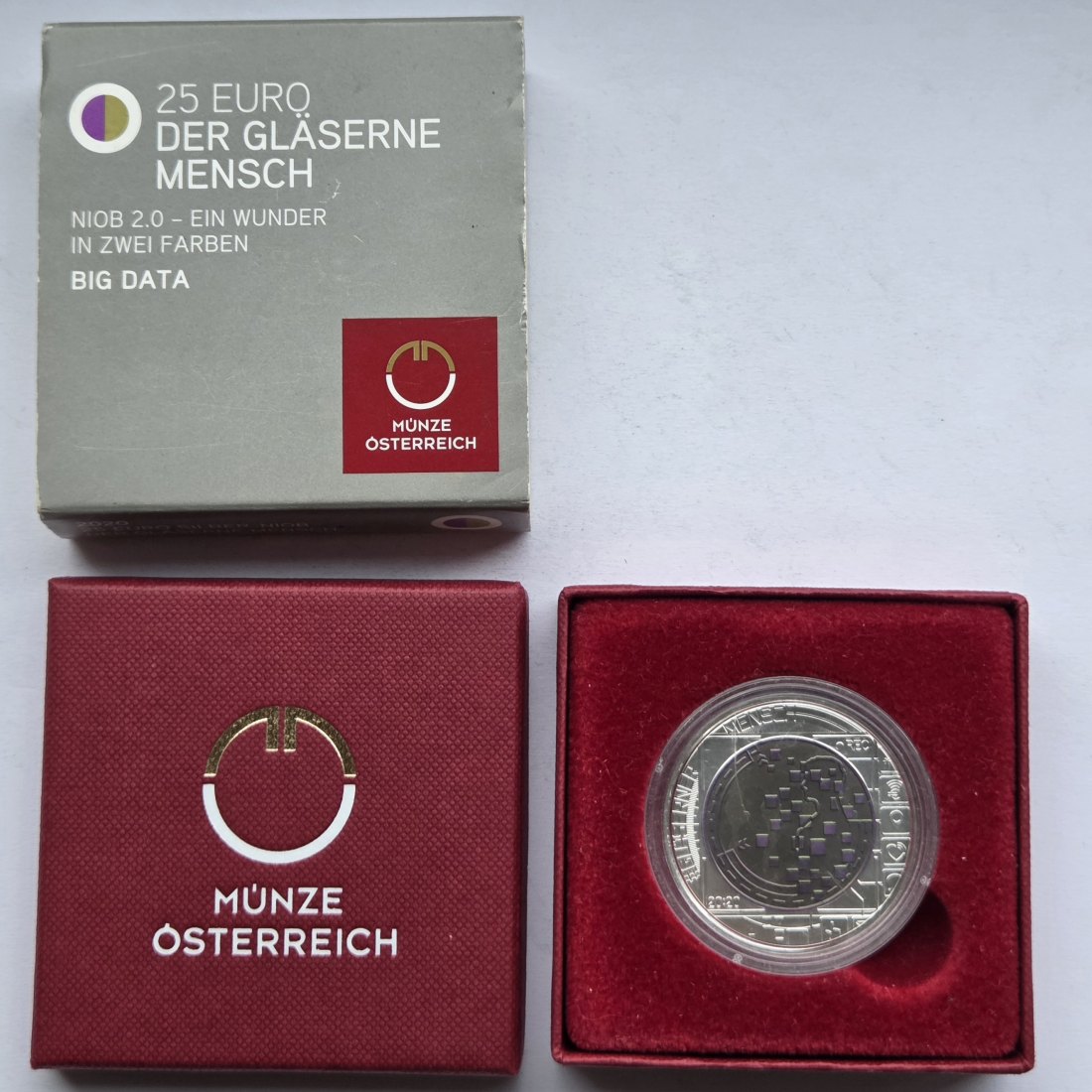 Österreich: 25 Euro Niob Gläserner Mensch 2020   