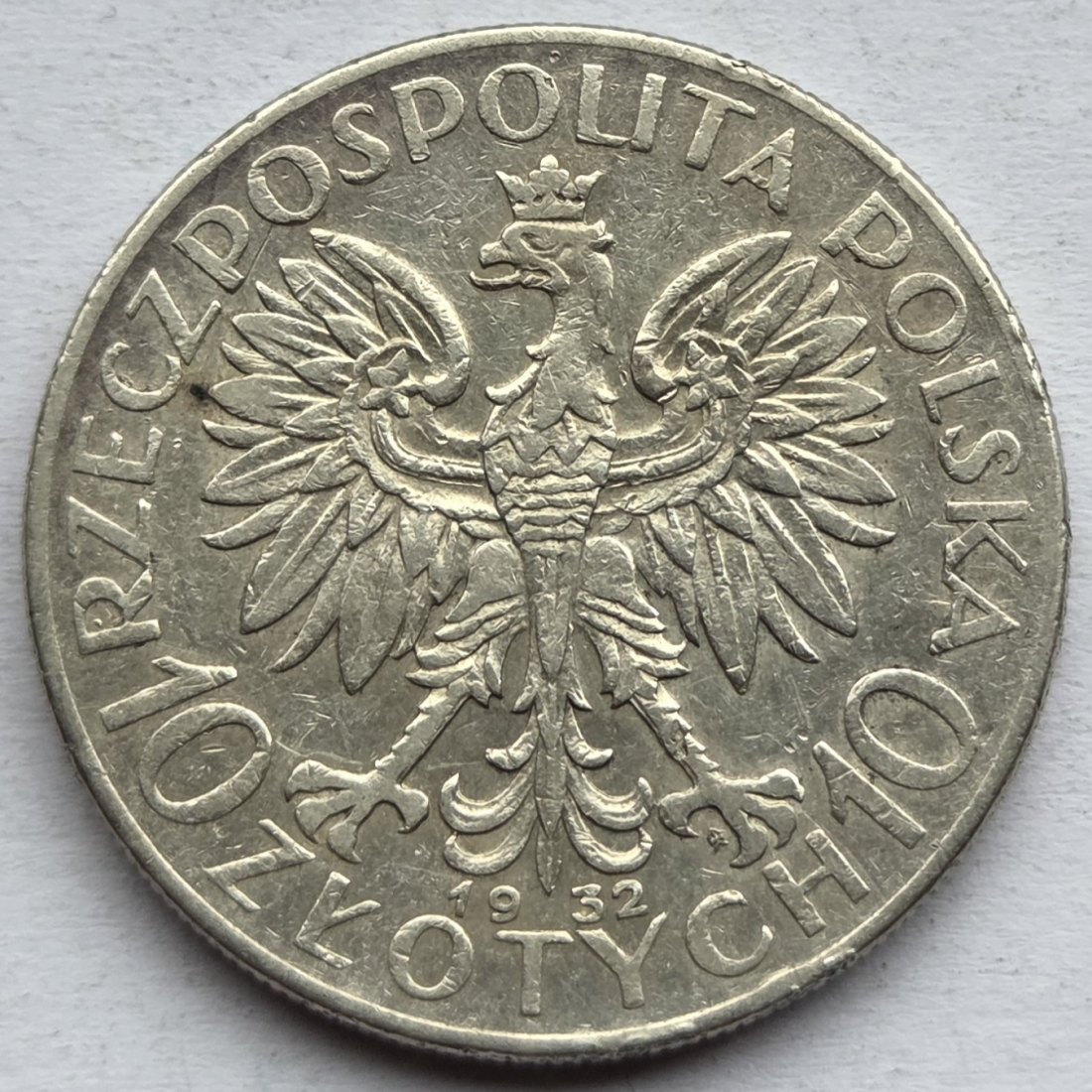  Polen: 10 Zloty 1932, 16,5 g Feinsilber   