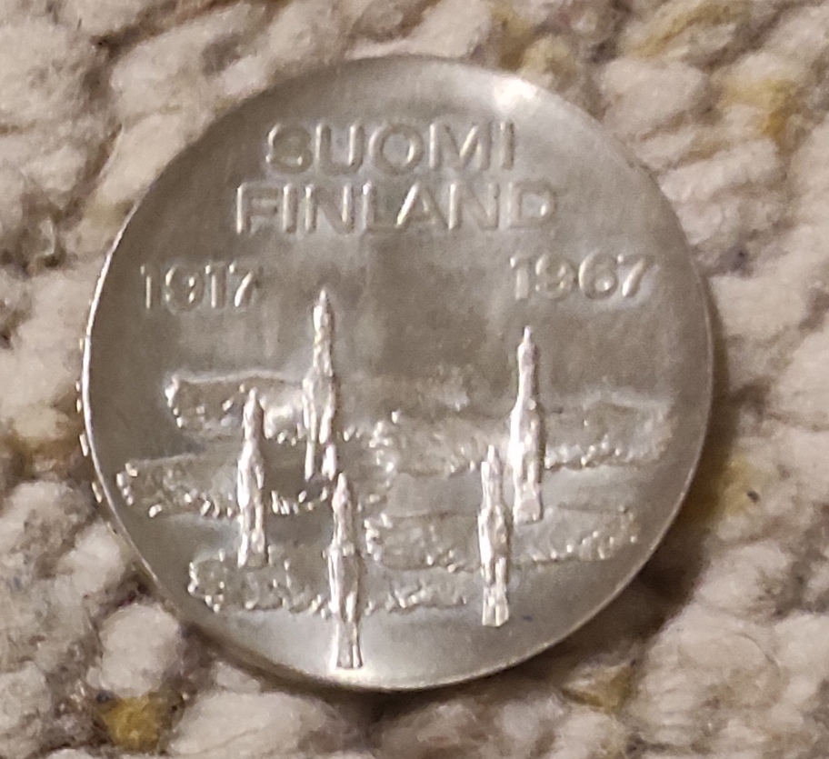 Finnland 10 Markka 1967, SILBER, 50 Jahre Unabhängigkeit   