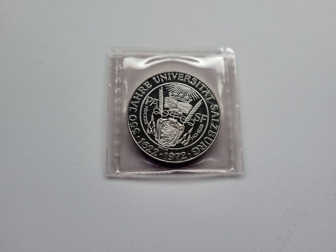  50 Schilling 1972 350 Jahre Universität Salzburg Ag 18g fein Österreich Spittalgold9800 (4584/12   
