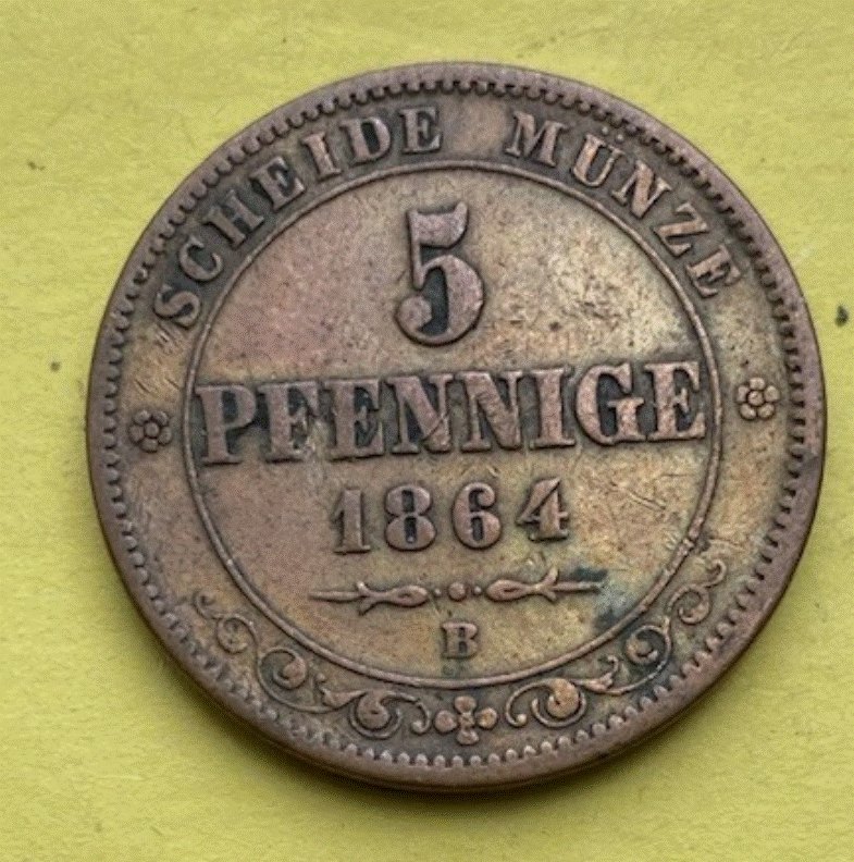  Sachsen 5 Pfennig 1864 | König Johann   