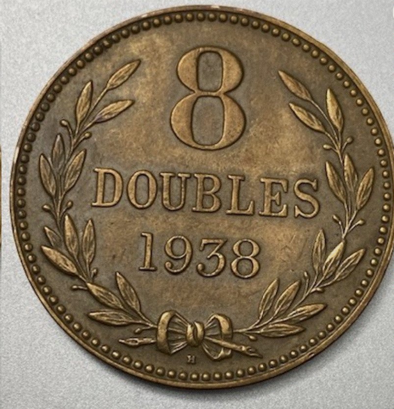  Guernsey 8 Doubles 1938 | George VI. / George V. | Bronze   