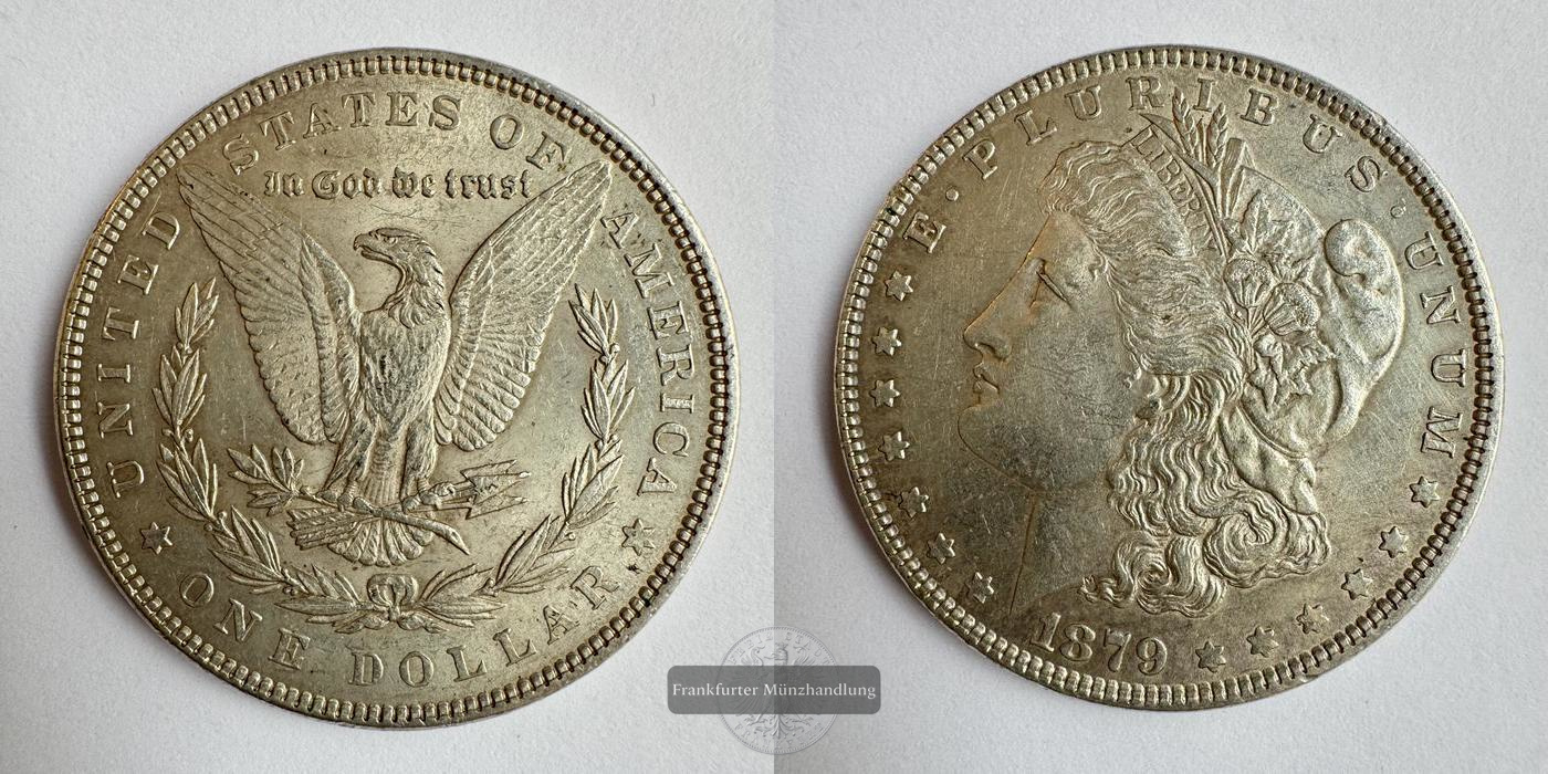  USA 1 Dollar 1879 (1878-1921) Morgan Dollar FM-Frankfurt KM#110 Feinsilber: 24,057g   