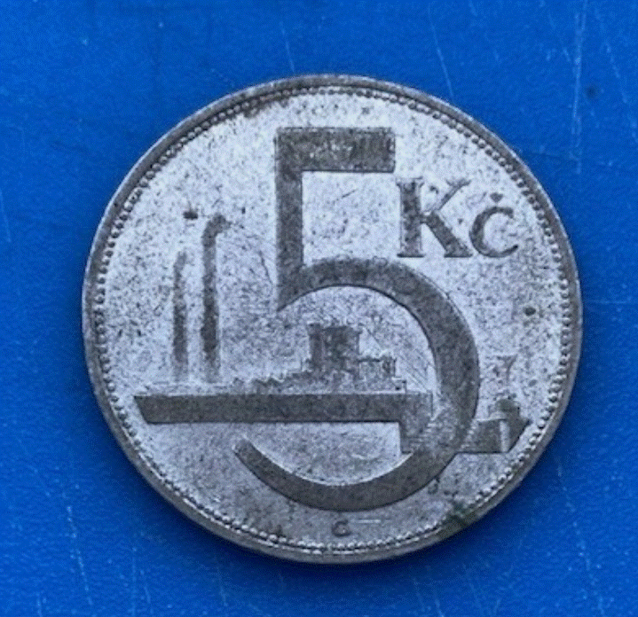  SILBER - Tschechoslowakei 5 Korun 1930 Böhmischer Löwe Fabrik   