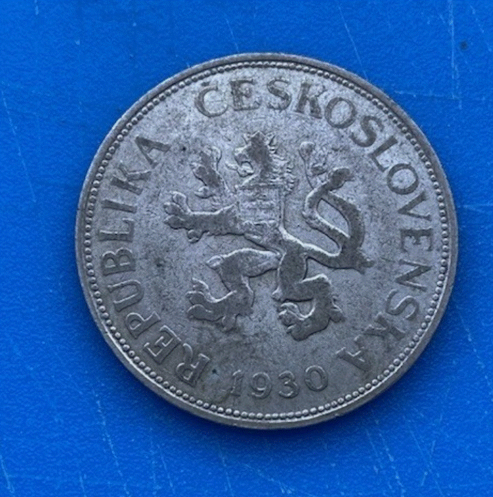  SILBER - Tschechoslowakei 5 Korun 1930 Böhmischer Löwe Fabrik   