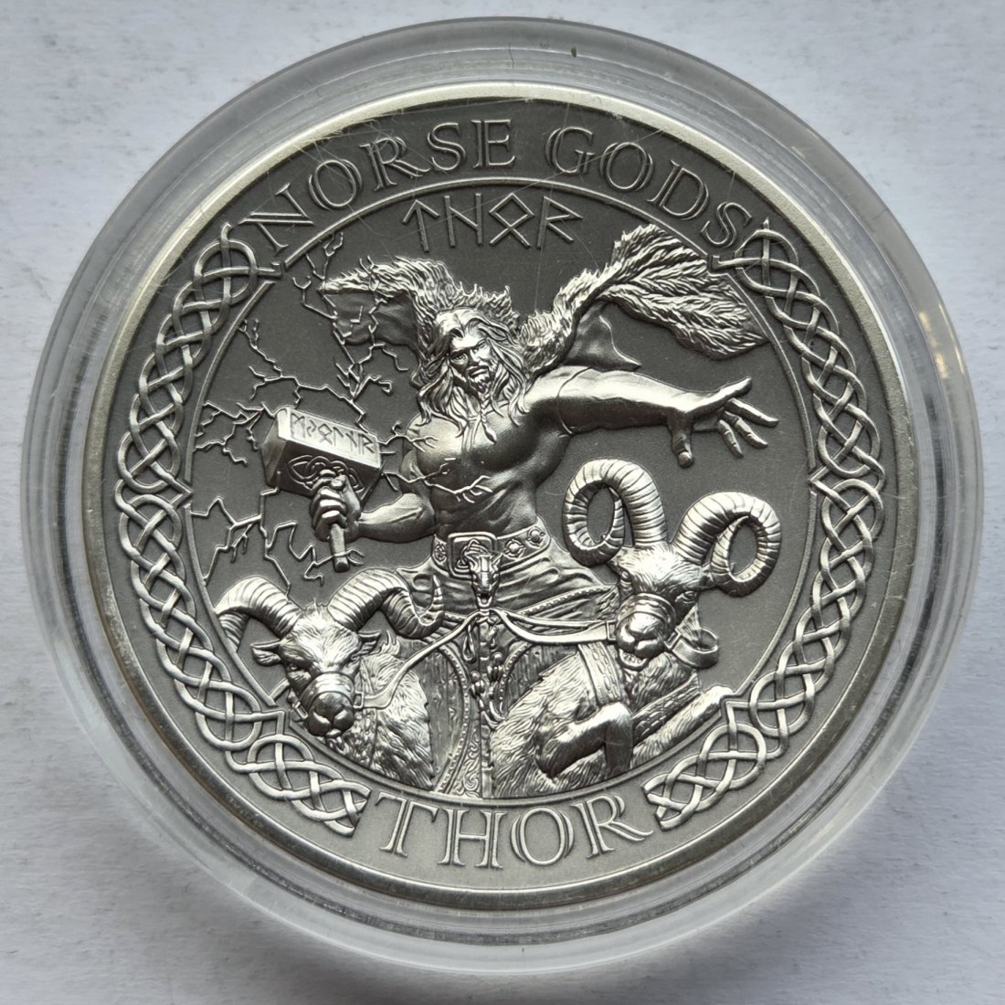  Cook Islands: 2 Unzen Nordische Götter - Thor 2015, 62,2 g Feinsilber   