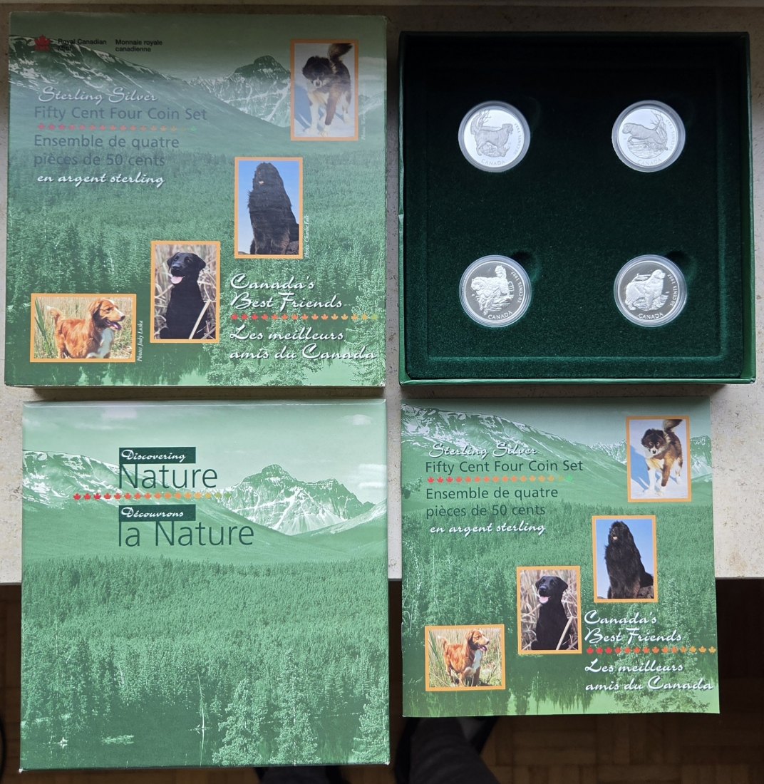  Kanada: Set Hunde 1997, enthält 34,4 g Feinsilber   