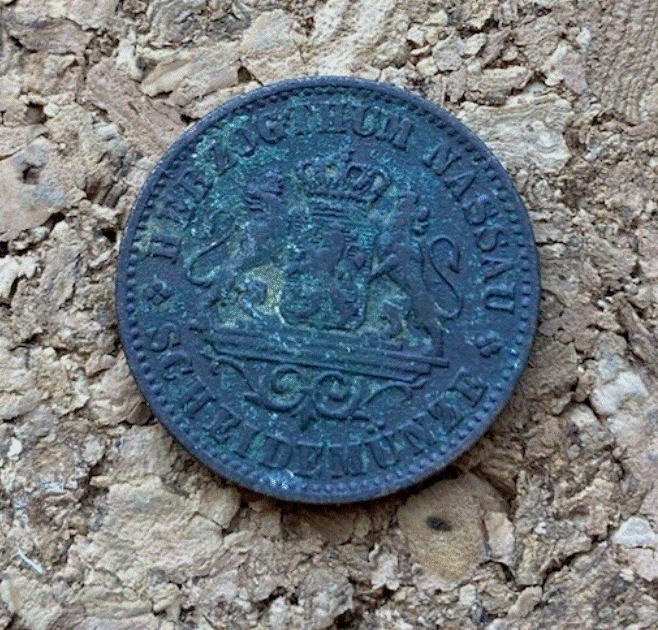  Herzogtum Nassau 1 Kreuzer 1863 Adolph   