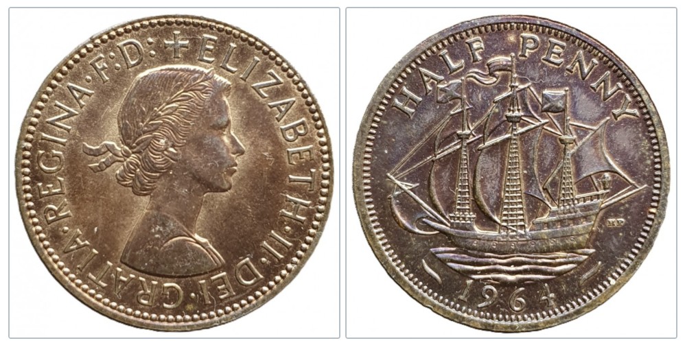  Großbritannien Half Penny 1964   