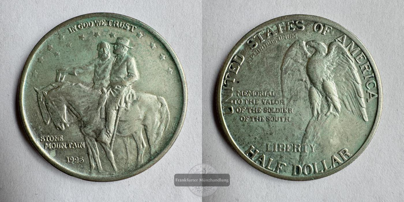  USA ½ Dollar (Stone Mountain Memorial) 1925 FM-Frankfurt KM#157 Feinsilber: 11,25g   