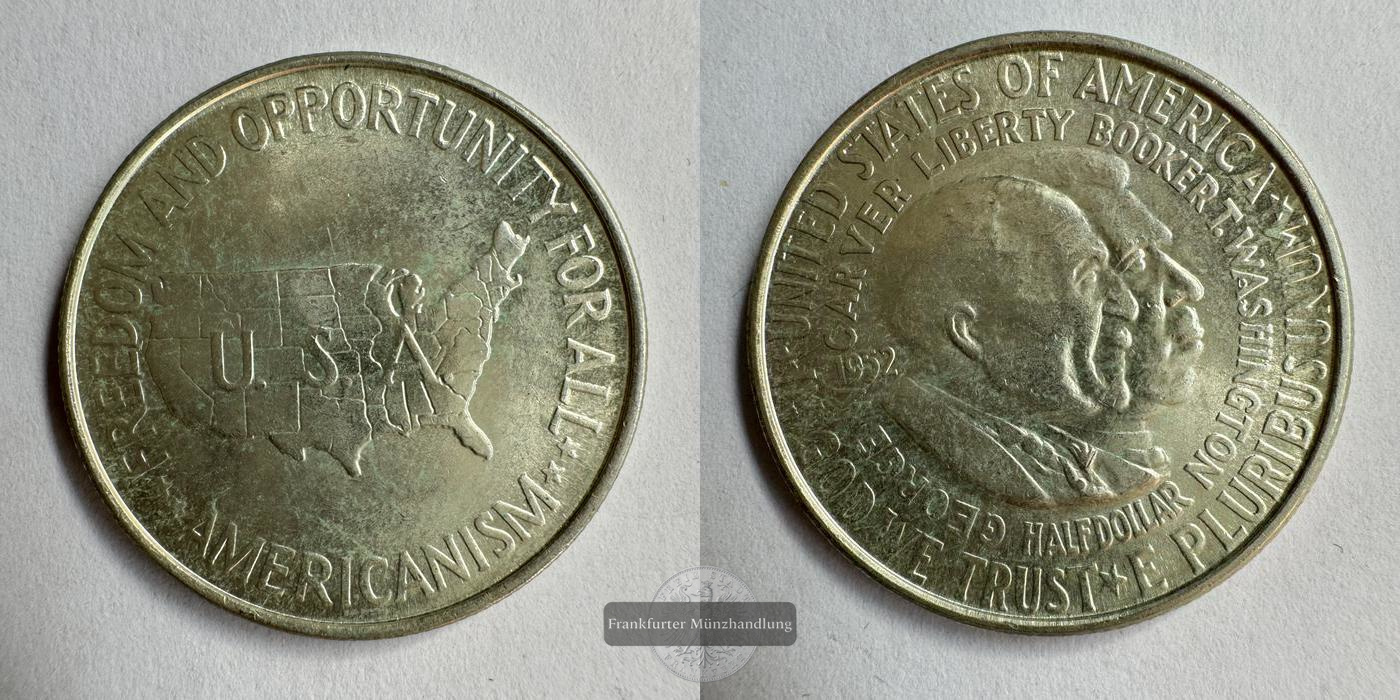 USA ½ Dollar (Washington-Carver) 1952 FM-Frankfurt KM#200 Feinsilber: 11,25g   