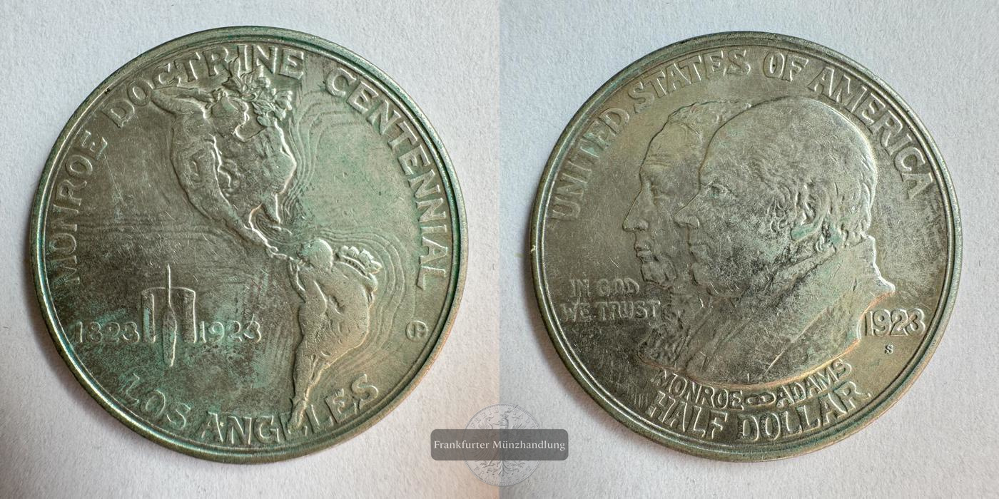  USA ½ Dollar (Monroe Doctrine Centennial) 1923 FM-Frankfurt KM#153 Feinsilber: 11,25g   