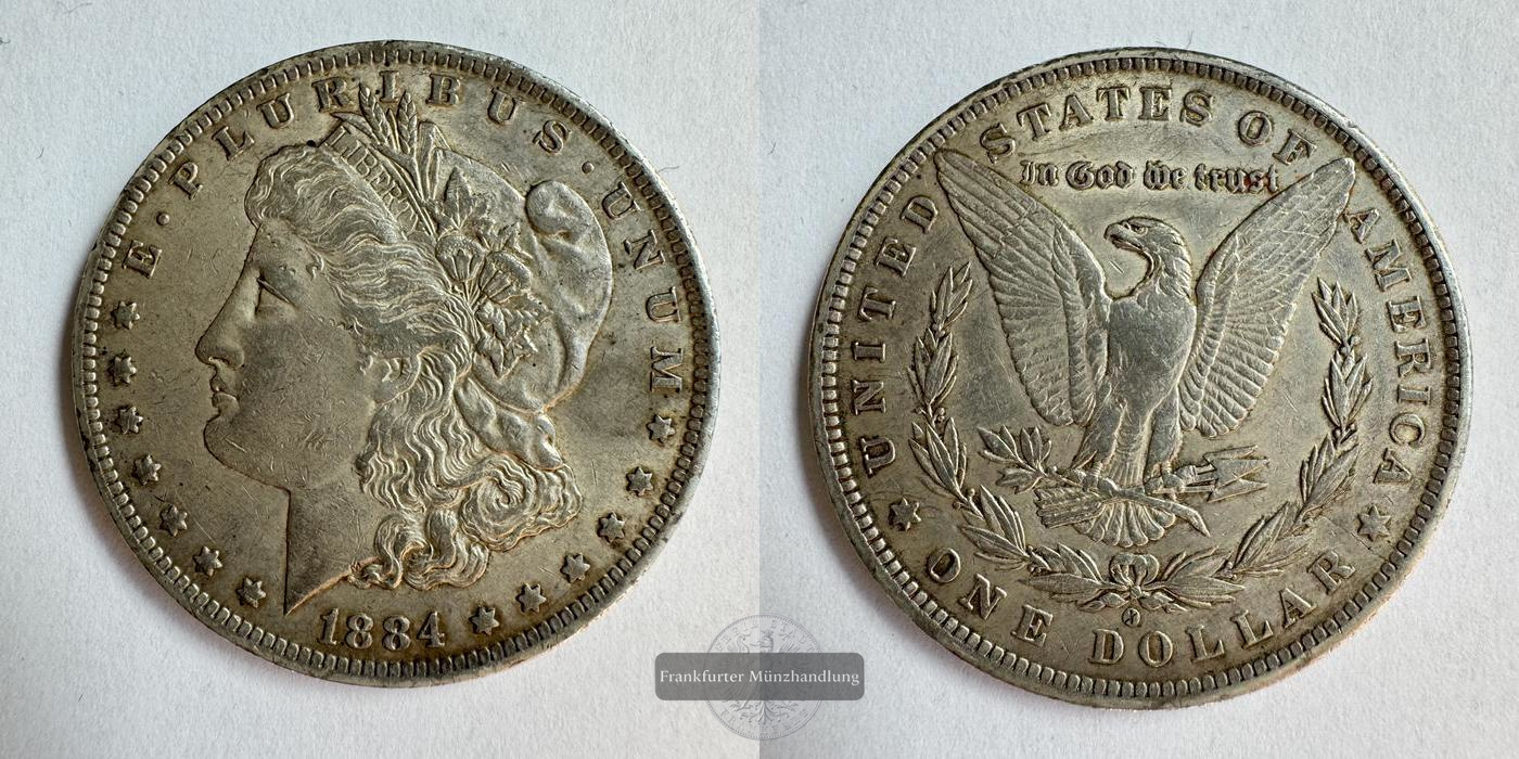  USA 1 Dollar 1884 O (1878-1921) Morgan Dollar FM-Frankfurt KM#110 Feinsilber: 24,057g   