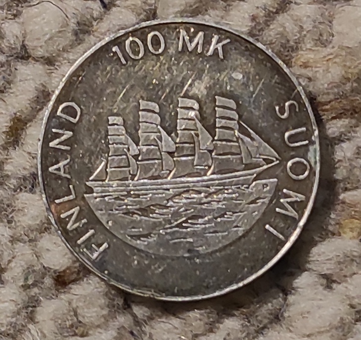  Finnland 100 Markka 1991, SILBER, 70. Gedenktag - Aland Autonomie   