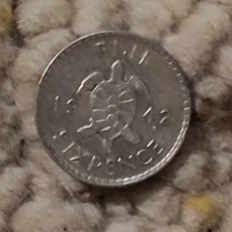  Fidschi Sixpence 1942, SILBER, George VI.   