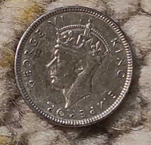  Fidschi Sixpence 1942, SILBER, George VI.   