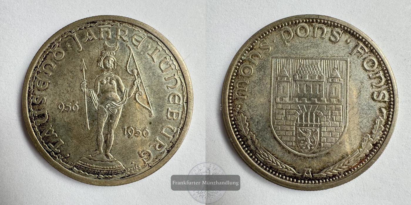  Deutschland Lüneburg 1956 'A' Silbermedaille FM-Frankfurt Feinsilber: 12,5g   
