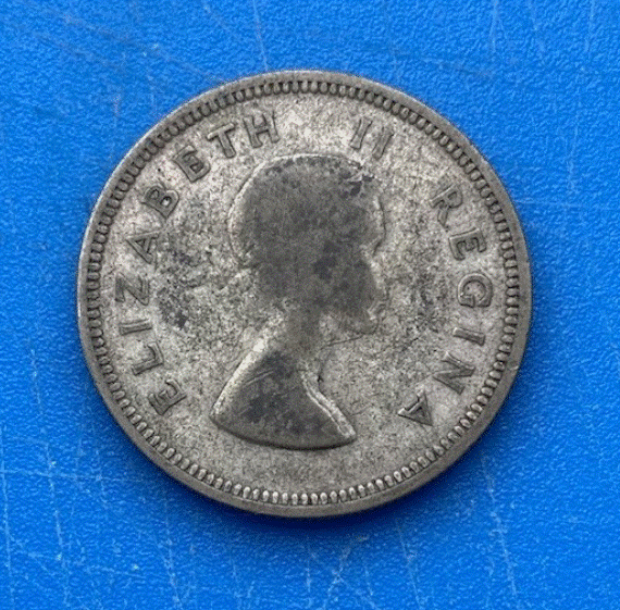  SILBER - Südafrika 2 Shillings (Florin) 1954 Elizabeth II. & Wappenschild   