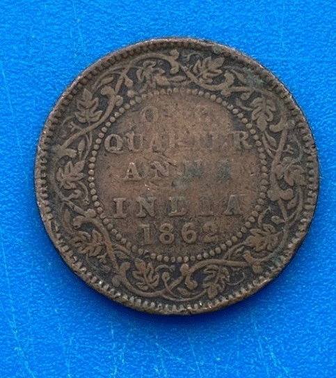  Britisch-Indien 1/4 Anna 1862 Queen Victoria   