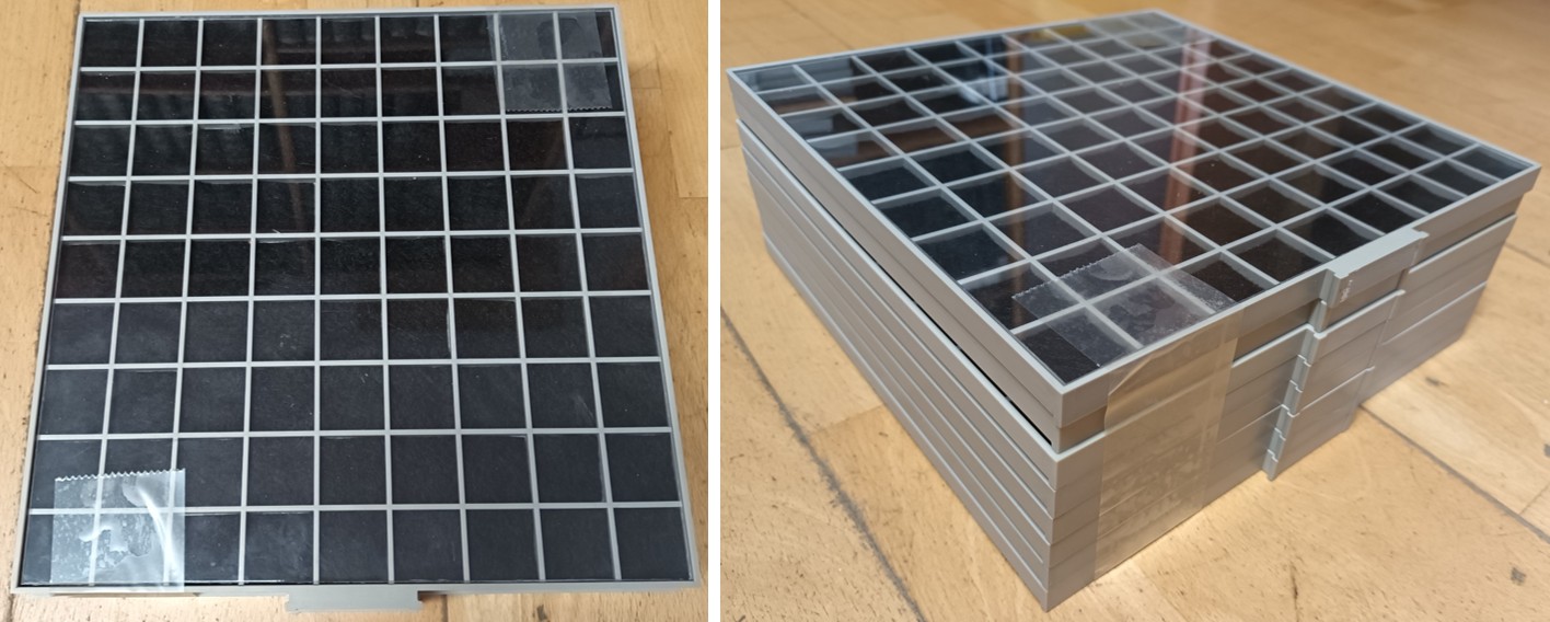  BEBA MINI; 8 Schubladen; gebraucht; mit Abdeckscheiben; OHNE Kasten; mit Vlieseinlagen   