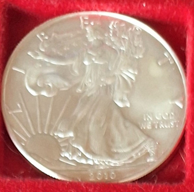  USA,1 Dollar, 2010 American Silver Eagle, 1OZ FINE SILVER   
