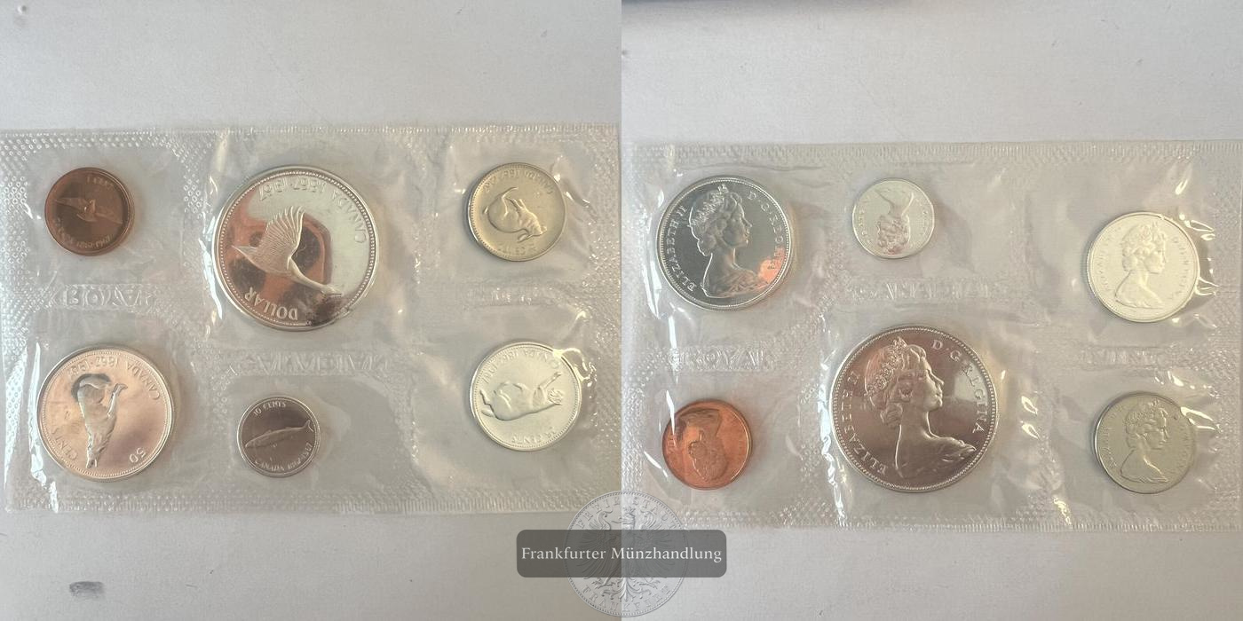  LOT:Kanada 1 Dollar 1967(Goose)5,25,10,50-cents FM-FRANKFRUT KM#70KM#67KM#69KM#68 Feinsilber:34,5g   