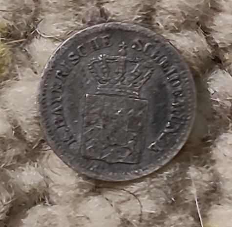  Württemberg 1 Kreuzer 1868, SILBER, etwas abgegriffen   