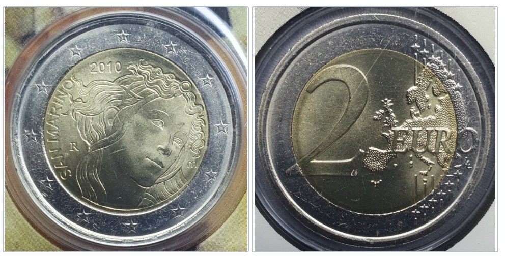  San Marino 2 Euro Gedenkmünze 2010 Sandro Botticelli im Folder   