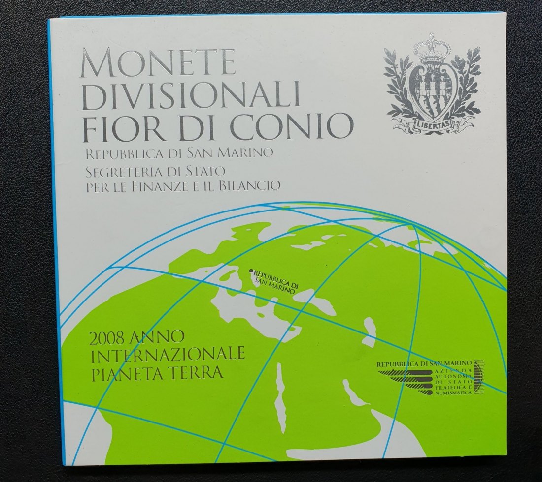 San Marino Euro KMS 2008 Kursmünzensatz mit 5€ Silbermünze Im Folder