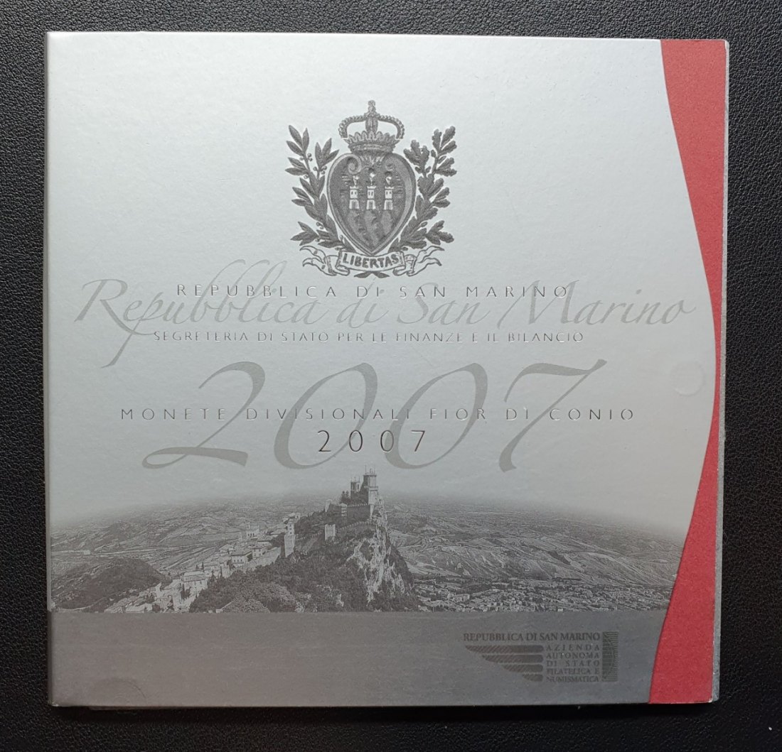 San Marino Kursmünzensatz 2007 KMS inkl. 5 Euro Silbermünze – Fior di Conio