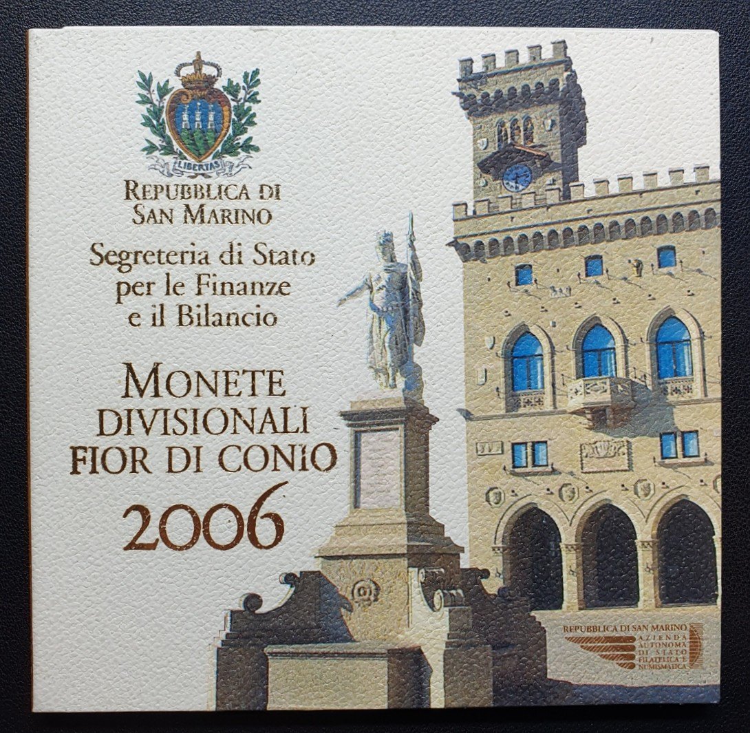 San Marino KMS 2006 Kursmünzensatz mit 5 Euro Silbergedenkmünze Melchiorre Delfico