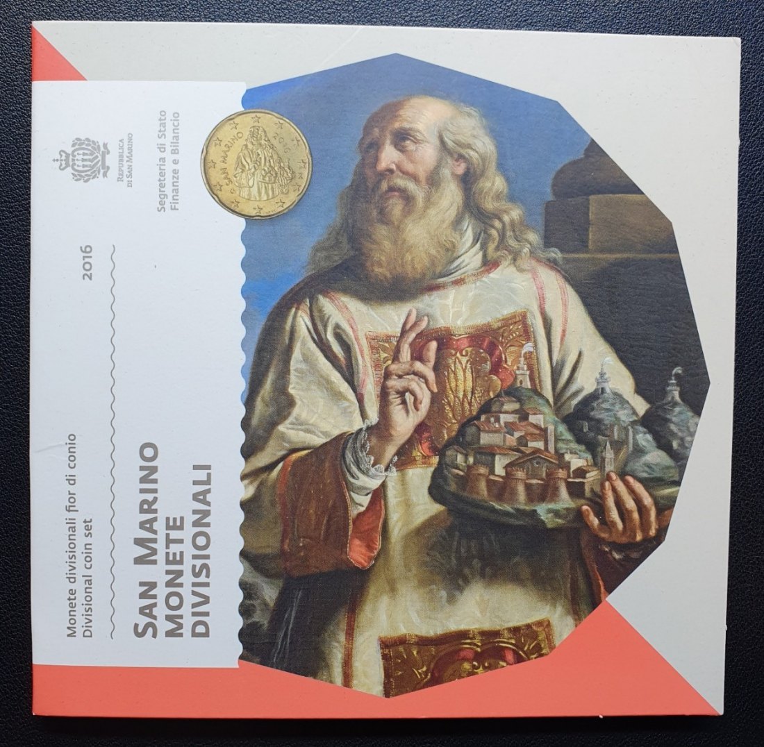 San Marino KMS Kursmünzensatz 2016 im Original Folder